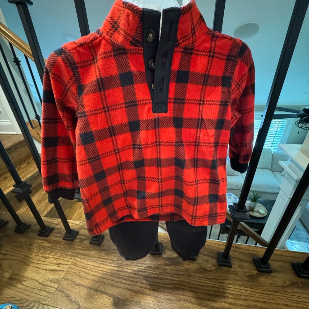 Red and Black Plaid Set